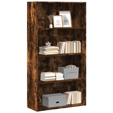 Libreria Rovere Fumo 80x30x152 Cm In Legno Multistrato - Foto 1