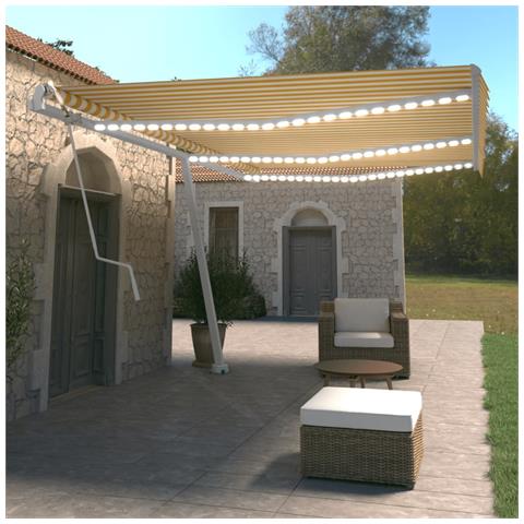 Tenda Automatica Con Sensore Vento Led 600x350 Cm Gialla Bianca - Foto 8