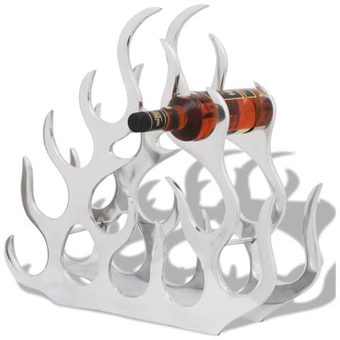 Portabottiglie Da Tavola In Alluminio Per 11 Bottiglie Argento - Foto 2