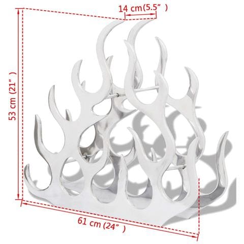 Portabottiglie Da Tavola In Alluminio Per 11 Bottiglie Argento - Foto 5