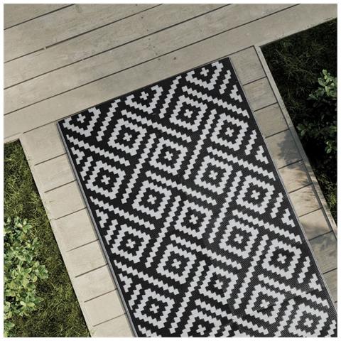 Tappeto da Esterni ARAKIL Bianco e Nero 80x150 cm in PP - Foto 2