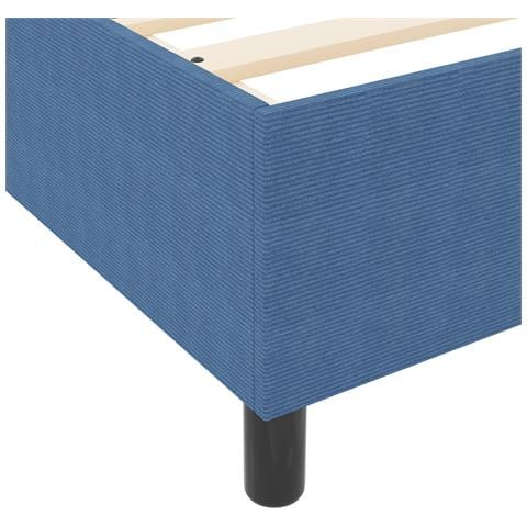 Letto Box Spring Blu 200x200 cm Tessuto a Cordonetto - Foto 9