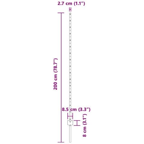 Pali per Recinzione 10 pcs U-Channel Grigio 150 cm Acciaio - Foto 7