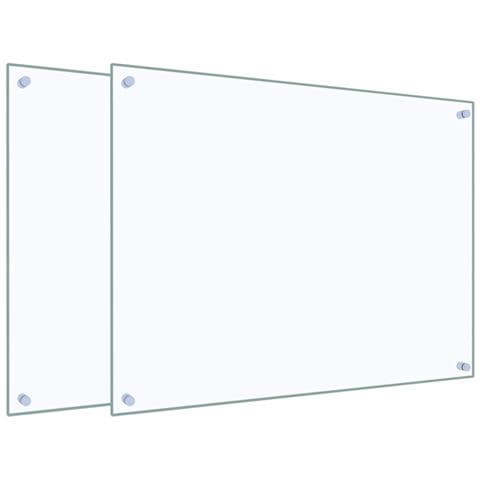 Paraschizzi per Cucina 2 pz Trasparente 80x60cm Vetro Temperato - Foto 1