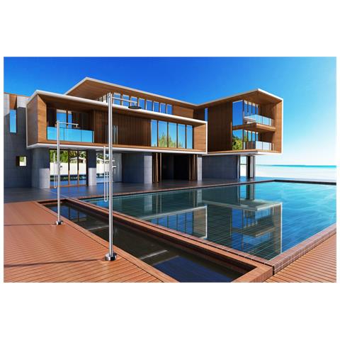 Imex Doccia Per Piscine In Acciaio 316 Con Diffusore Orientabile E Rubinetto Monocomando Colore Acciaio Modello Kansas - Foto 1