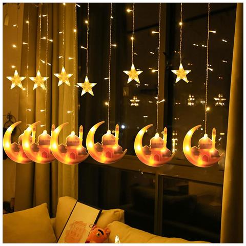 Ghirlanda Luminosa Ramadan Con Stella Led 8 Modalità Telecomando - Foto 2