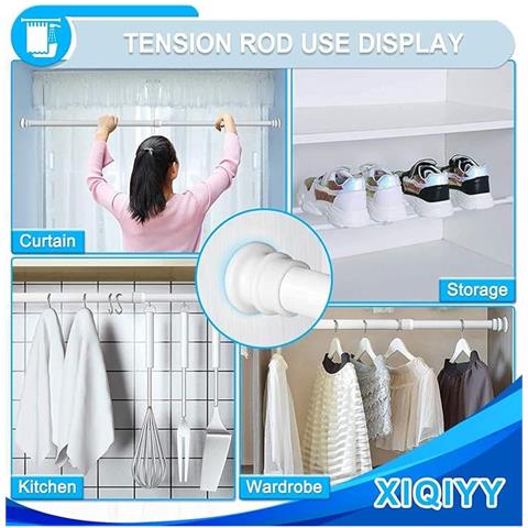 Xiqiyy Barra Di Trazione Regolabile Senza Foratura Bianca 46-68 Cm - Foto 4