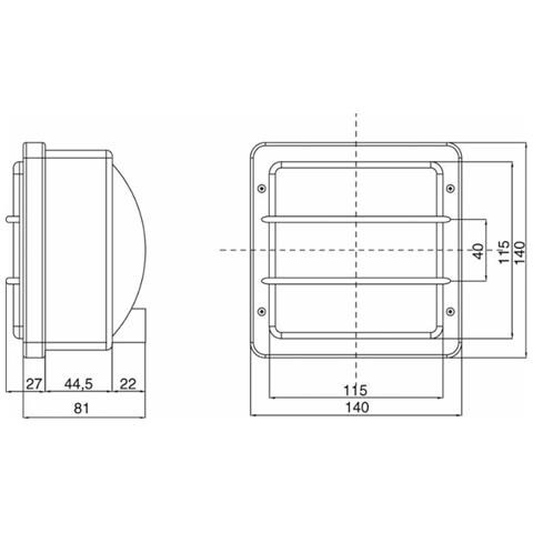 Proiettore Simmetrico Anteriore 140x140mm Adattabile Cobo 05102000 - Foto 3