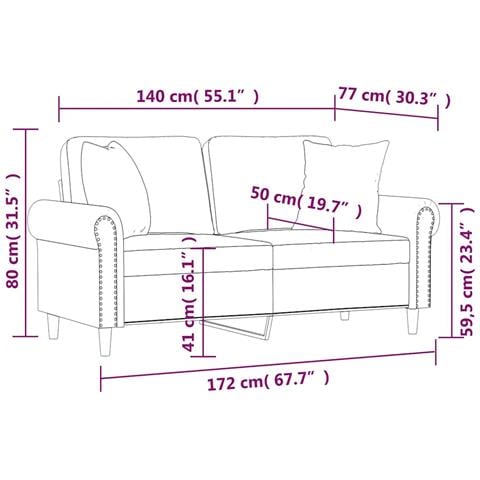 Divano a 2 Posti con Cuscini Rosso Vino 140 cm in Similpelle - Foto 8