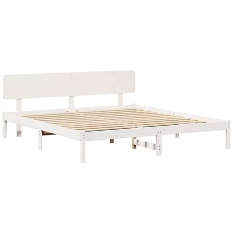 Struttura del letto Bianco 180 x 200 cm Legno di pino massello - Foto 1