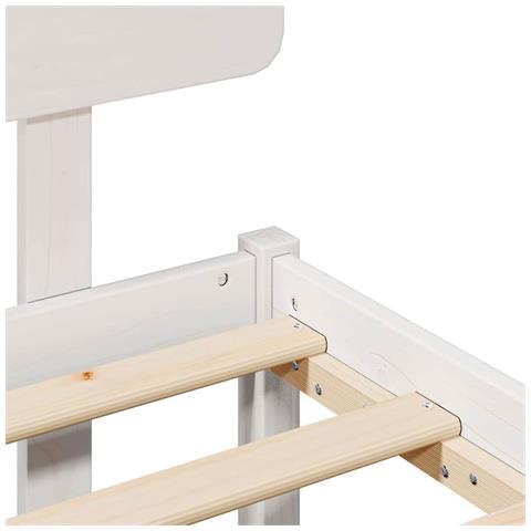 Struttura del letto Bianco 180 x 200 cm Legno di pino massello - Foto 9