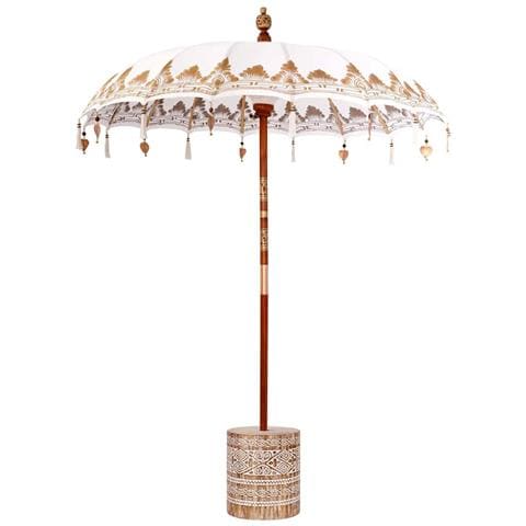 Parasol Balinese Crema 180-190 cm Cotone, legno massello - Foto 1