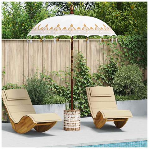 Parasol Balinese Crema 180-190 cm Cotone, legno massello - Foto 2
