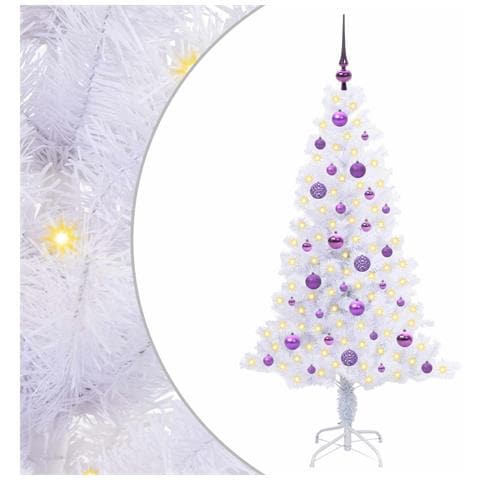 Albero di Natale artificiale Bianco 150 cm PVC e Acciaio - Foto 1
