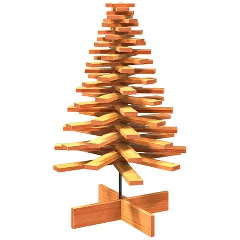 Albero di Natale Marrone Cera 100 cm in Legno Massello di Pino - Foto 1