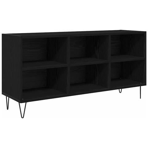 Mobile TV Rovere Nero 103,5 x 30 x 50 cm Legno multistrato - Foto 1