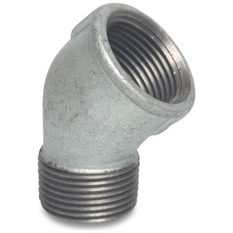 Raccordo Filettato In Ghisa Malleabile A 45 Gradi  3/8 - Foto 1