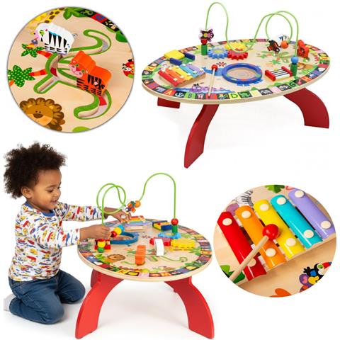 Grande tavolo educativo in legno, gioco sensoriale per bambini, 7-in-1 - Foto 4