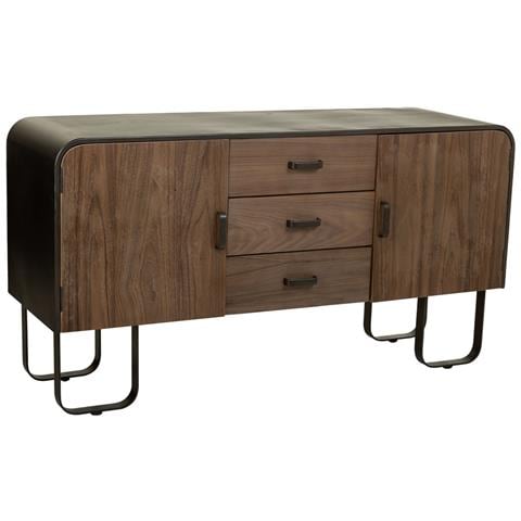 Credenza In Legno E Metallo Nero 145x47x76,5h Cm - Foto 1