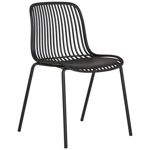 Set Di 4 Sedie Da Giardino Branson-nero-plastica-55x46,5x82 Cm - Foto 1