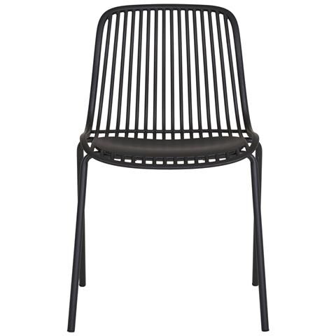 Set Di 4 Sedie Da Giardino Branson-nero-plastica-55x46,5x82 Cm - Foto 2