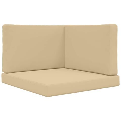 Cuscino per divano da esterno 3 pcs Beige Poliestere - Foto 1