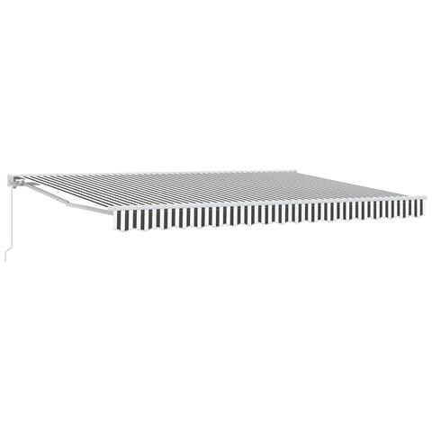 Tenda retrattile manuale Antracite e Bianco 4,5 × 3 m - Foto 1