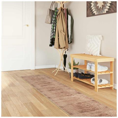 Runner Tappeto MARSA Bianco 50 x 250 cm Poliestere e PVC - Foto 2