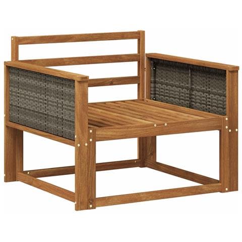 Divano centrale per esterno Legno di Acacia Massello Naturale - Foto 1