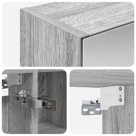 Mobiletto per specchio da bagno Grigio Sonoma 80 x 14.5 x 70 cm - Foto 9