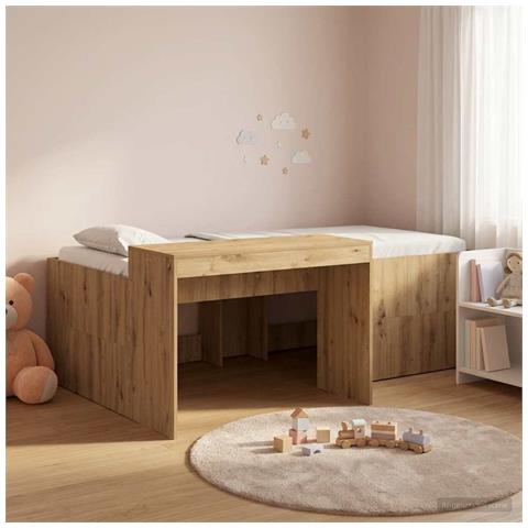 Letto alto per bambini con scrivania Rovere Artigianale - Foto 2