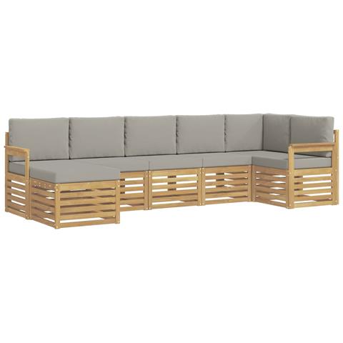 Set di divani da esterno 6 pcs Bianco e Grigio Chiaro - Foto 1