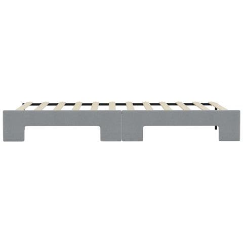 Divano Letto con Letto Estraibile Grigio Chiaro 100x190 Tessuto - Foto 9