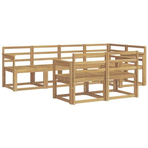 Set di divani da esterno 7 pcs Bianco Legno di Acacia Massello - Foto 1