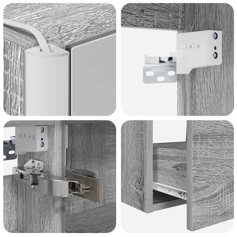 Set di mobili per il bagno 5 pcs Sonoma grigio - Foto 9