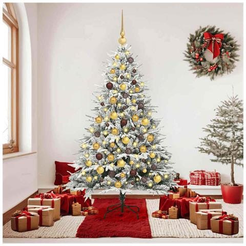 Albero di Natale Artificiale Pre-illuminato con Set di Palline - Foto 2