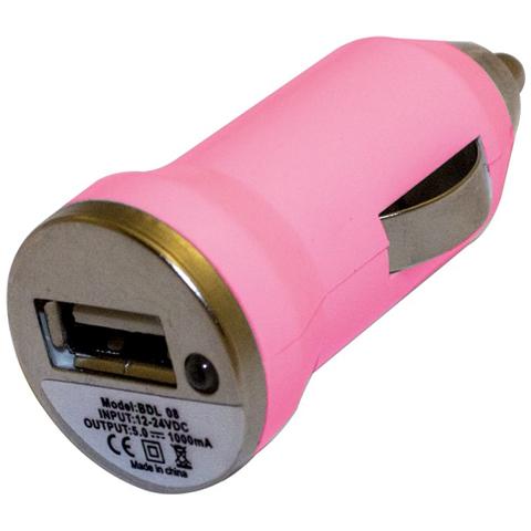 Adattatore Autoaccendisigari Caricabatterie Auto - Rosa - Usb - Foto 1