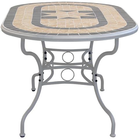 Tavolo Ovale Fisso In Ferro 160 X 90 Piano In Mosaico Per Esterno Giardino, Portico, Ristorante, Gelateria Bar Hotel Albergo - Foto 4
