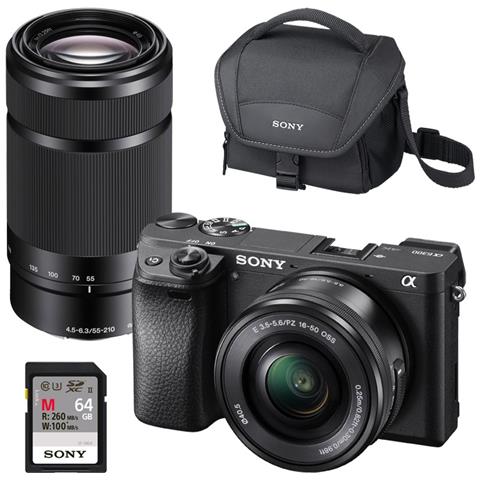 Alpha 6300 Nero Pz + 16-50 + 55-210 + Borsa + Sdxc 64 Gb M - Foto 1