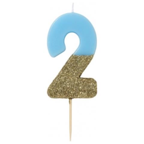 Selezione Cartoleria Varzi - Candelina Compleanno In Cera Punto Interrogativo Celeste 10 Cm - Dal 1956