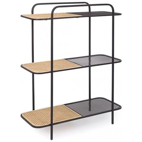 Libreria In Acciaio Sagomata Tre Ripiani Antracite Elyot 82x35x H100 Cm - Foto 1