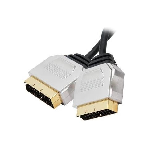 KabelDirekt 1,5m Cavo SCART,  21 Poli, Schermatura Multipla, Connettore Di Precisione, Full HD Collegamenti Analogici Video Audio Pro Series