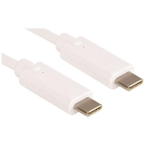 USB C USB C Maschio Maschio Bianco cavo USB 1m - Foto 1