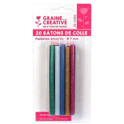 20 Bastoncini Di Colla Per Pistola Di Colla Ø 7 Mm - Colori Con Glitter - Foto 1