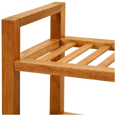Scarpiera Con 4 Ripiani 100x27x80cm In Legno Massello Di Rovere - Foto 2