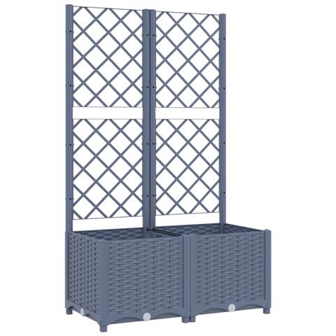 Fioriera Da Giardino Con Graticcio Grigio Scuro 80x40x136 Cm Pp - Foto 1