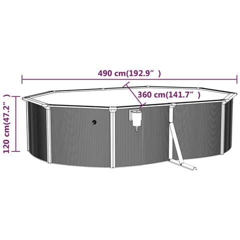 Piscina Con Pompa Filtro A Sabbia E Scaletta 490x360x120 Cm - Foto 2