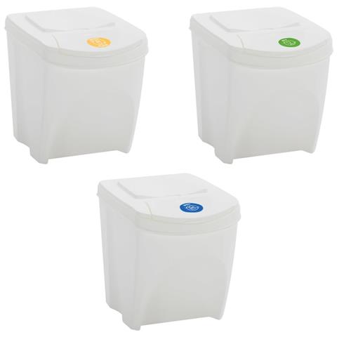Contenitori Impilabili Per Rifiuti 3pz Bianco 75l Polipropilene - Foto 6
