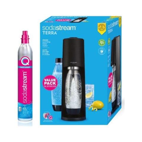 Gasatore Terra Megapack con Cilindro di Anidride Carbonica Alimentare da 425 gr 2 Bottiglie da 1 Litro 1 Bottiglia da Mezzo Litro Colore Nero - Foto 1