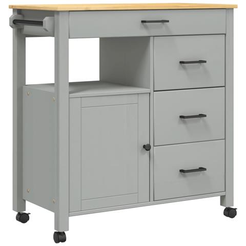 Carrello Da Cucina Monza 84x40x90 Cm In Legno Massello Di Pino - Foto 2